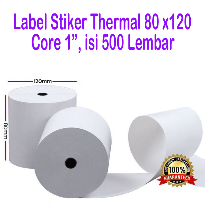 

Label Stiker Barcode Thermal 80mmx120mm isi 500 pcs Kertas Thermal 80 x 120 Resi Online On Line 80x120 8cmx12cm core 1 inch