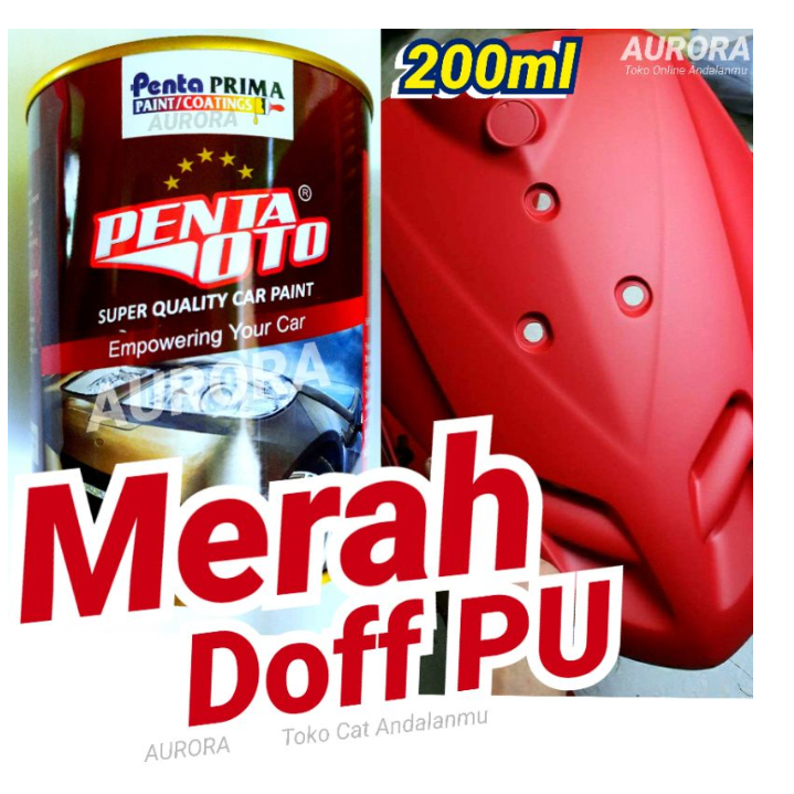 Cat Merah Dop PU Honda Scoopy PCX Ecer 200ml Red Matte Matt Doff Dof Dov Skupi Scopy Skupy Penta Oto