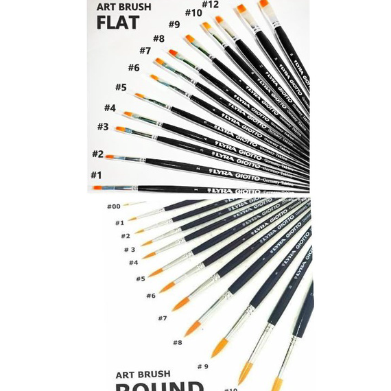 

Paling Popular LYRA ART PAINT BRUSH ROUND FLAT KUAS LUKIS Ready