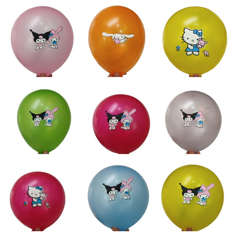 10pcs BALON LATEK SANRIO HK MELODY CINAMOROLL KUROMI