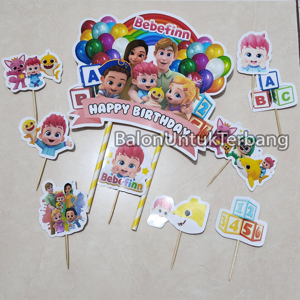Topper Cake Custom Nama Bebefinn