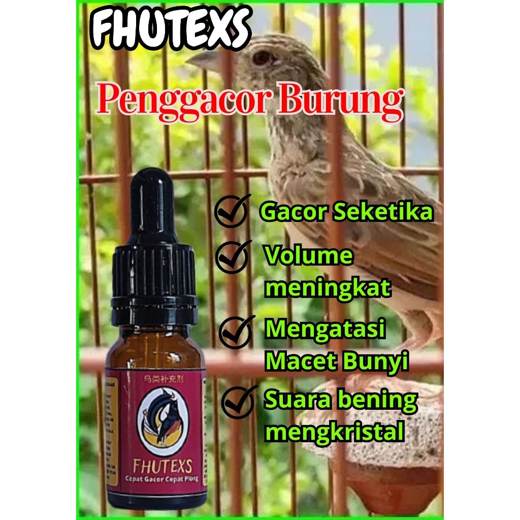 Vitamin Penggacor Burung Branjangan Fhutexs/Doping Penggacor Burung Branjangan/Vitamin Gacor Burung