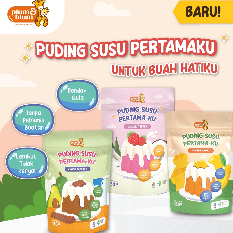 

→➘✹ Plum & Blum Silky Pudding Susu Buah Snack Mpasi - 150 gram