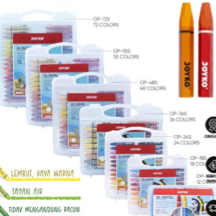 

Grosir krayon Titi/joyko/mewarnai 12,18,24,36,48,55 warna non toxic