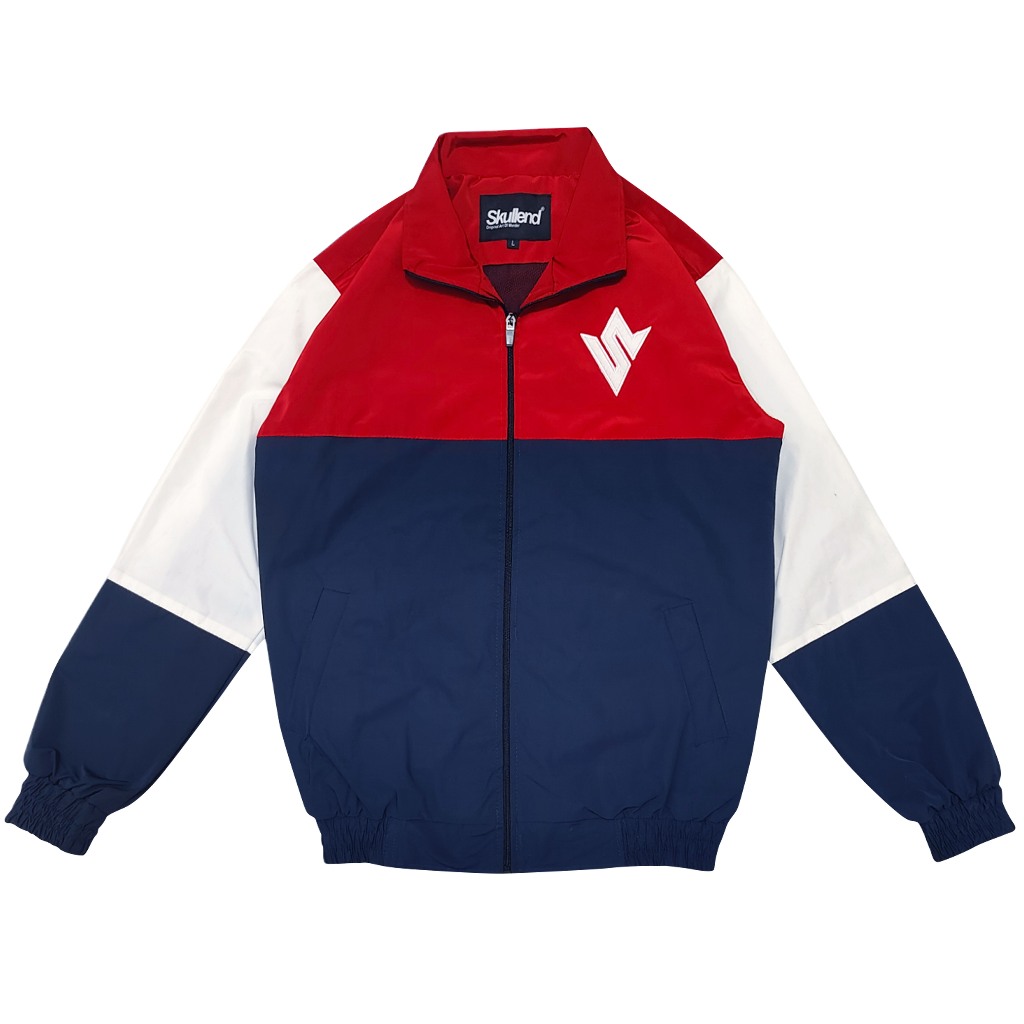 Skullend Jaket Tracktop Pria Terbaru White Navy