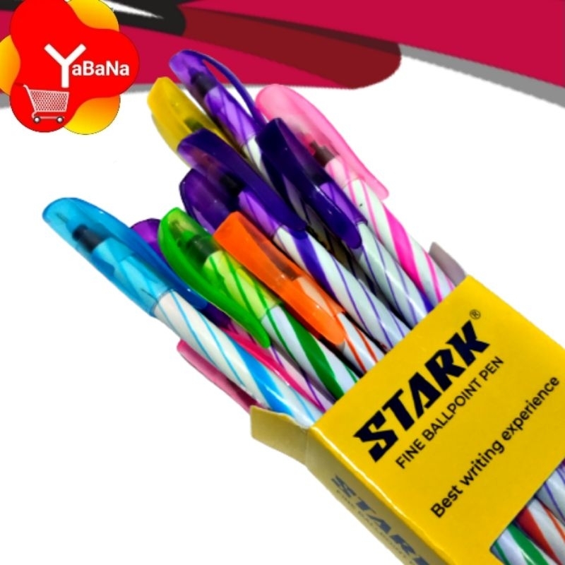 

Bolpen Pen Lilin Pen motif Ulir Merk Stark isi 12pcs