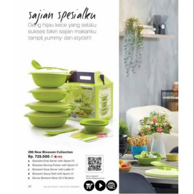 prasmanan blossom colectoon hijau set Tupperware