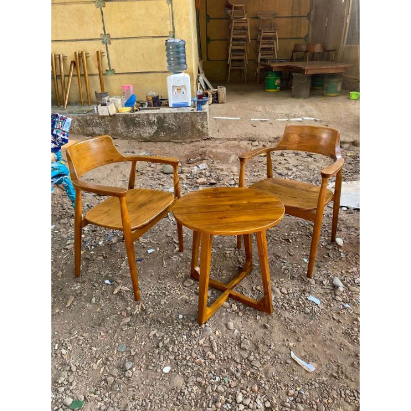 Kursi set teras 2 kursi meja kayu jati perhutani tpk furniture furnitur jepara asli termurah terlari