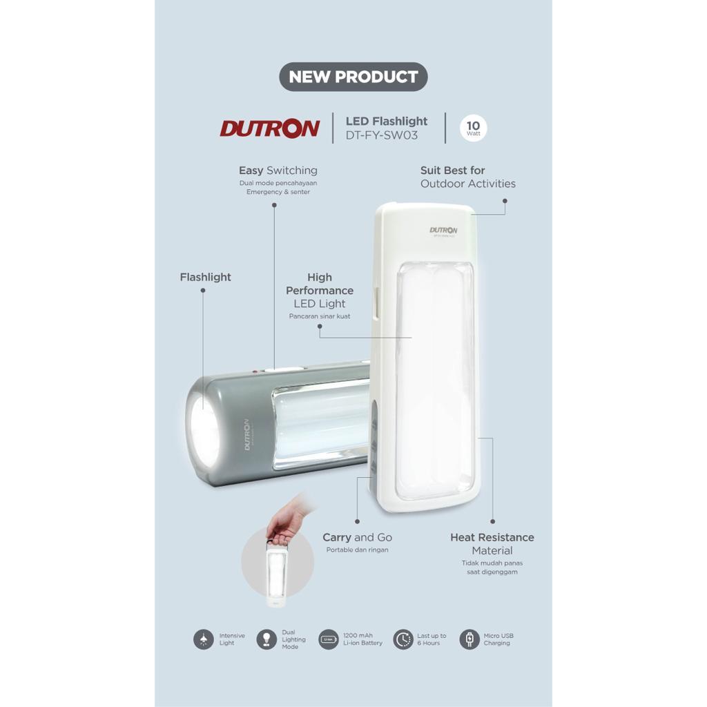 SENTER /LAMPU  CAS EMERGENCY DUTRON untuk mati lampu