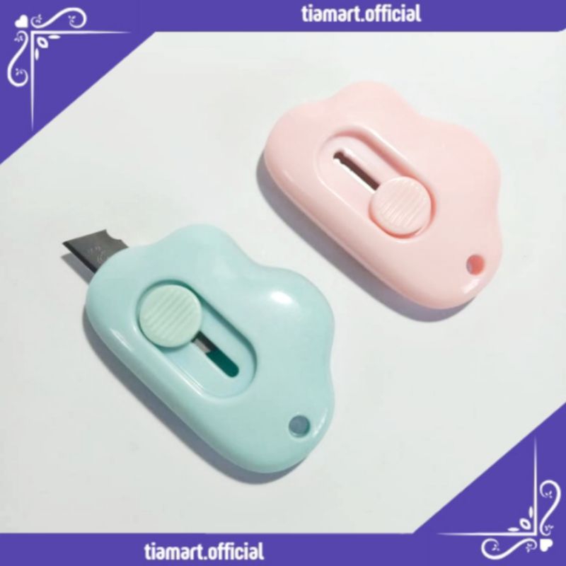 

[PCS] Pisau Cutter Mini Portabel Cute Motif Awan & Dolpin