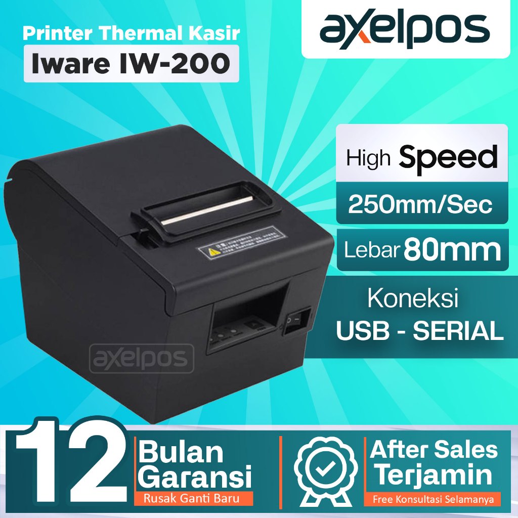 

Kekebaharu_ - Axelpos Printer Kasir Thermal IW-200U dengan Auto Cutter USB & Serial