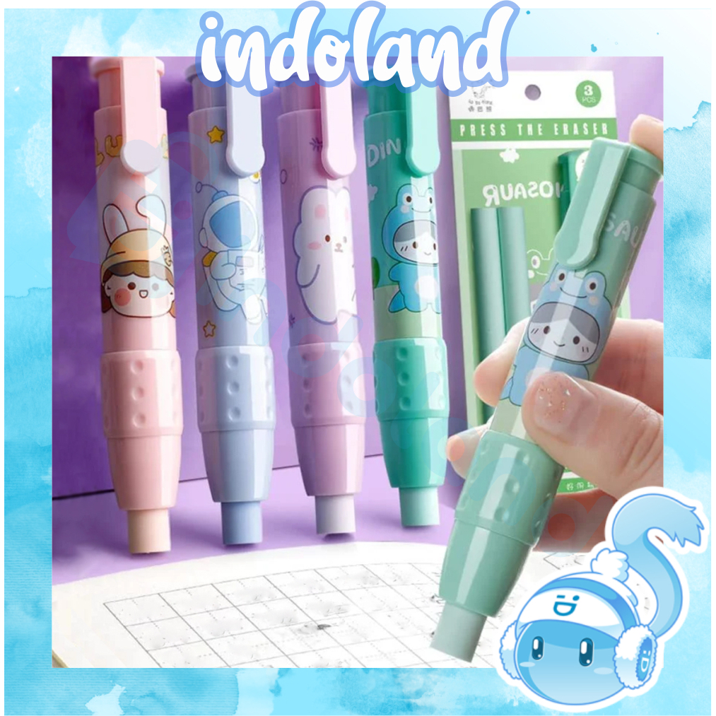 

☀ INDOLAND ☀ Mechanic Eraser Cute 1.0 / Penghapus mekanik Cute FREE 2 pc Refill S100