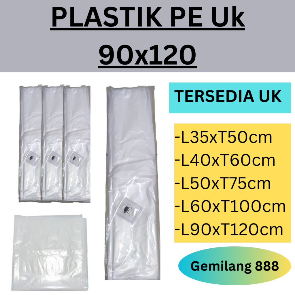 Plastik PE Tebal (35 / 55 / 80 micron) | Kantong Plastik PE Bening Uk 90x120 / 60x100 / 50x75 / 40x6