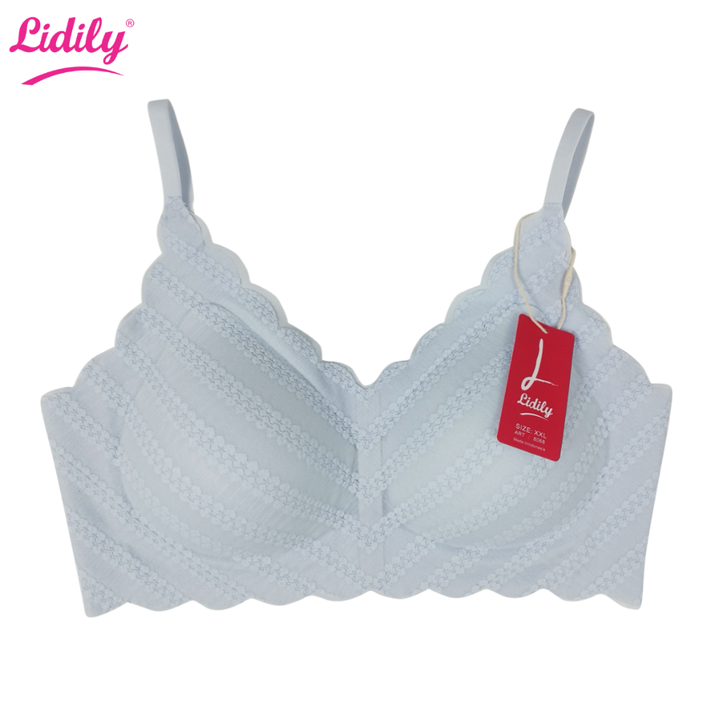 Lidily - Bra Seamless Jumbo Push Up Bra Wanita busa tipis Tanpa Kawat | BH Gelombang Silky Soft DD80