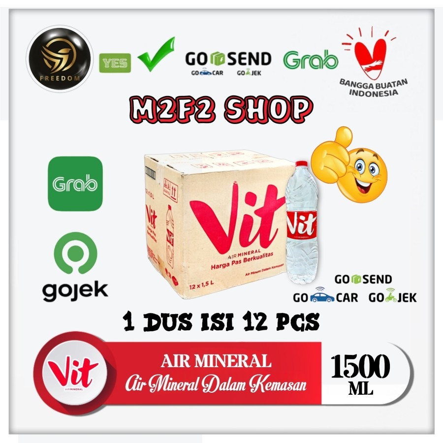 

Air Mineral Vit Botol Besar Plastik Pet - 1500 ml Kemasan Karton (Khusus Gojek/Grab)