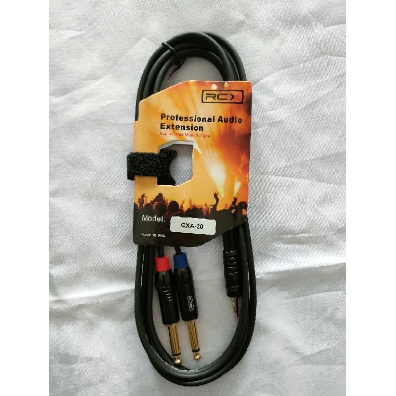 Jack hp stereo 3.5mm to Jack akai mono RCX RCA20 panjang kabel 2 meter