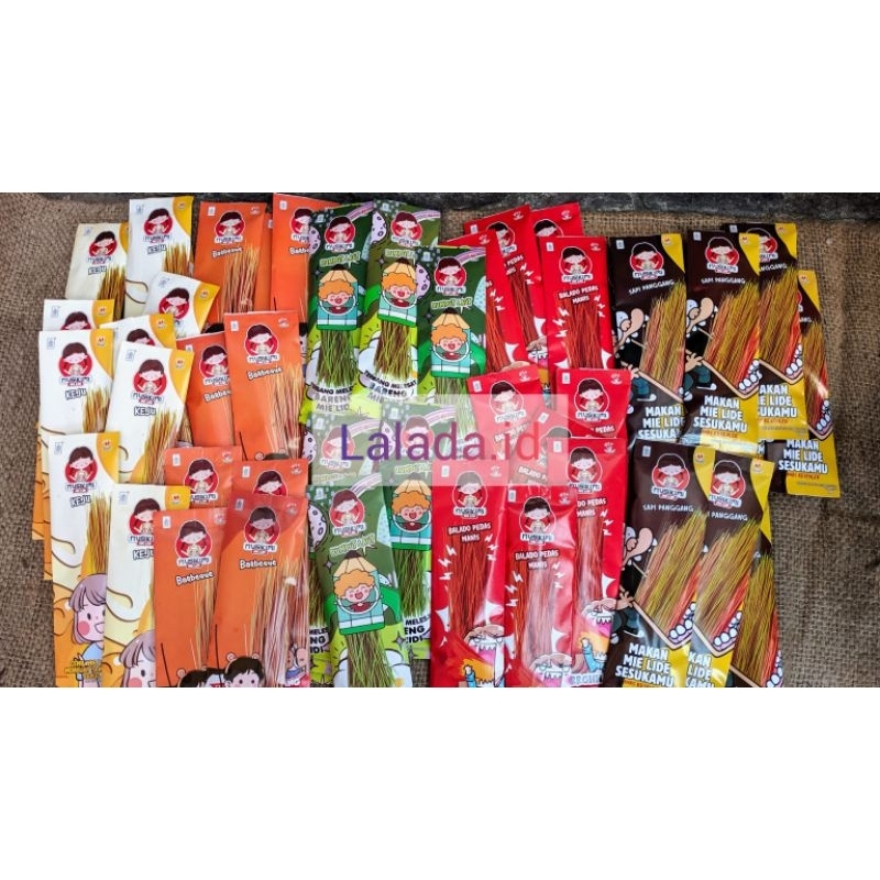 

Mie Lidi Nusikimi Paket Reseller Isi 50 Pcs/Mie Lidi Viral TikTok/Mie Lidi Karakter/Mie Lidi Aneka Variant Rasa/Mie Lidi siUmang/Mie Lidi Kiloan Murah/Mie Lidi Lalada.id/Cemilan Murah Meriah/Cemilan Jadul/Jajanan Viral
