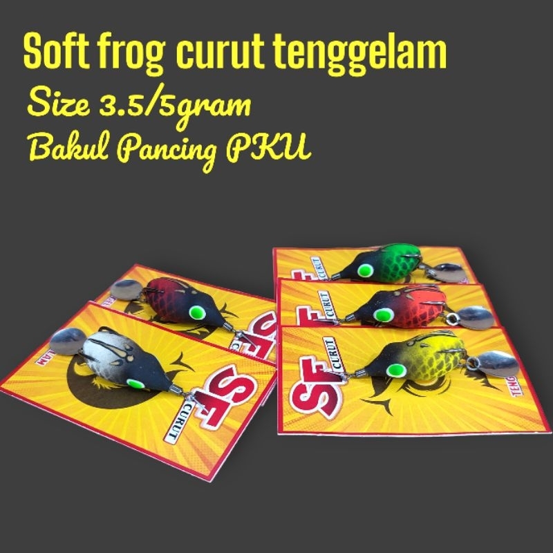 SOFT FROG CURUT TENGGELAM 3,5CM. Umpan casting gabus. sofrok. sofrog. sof frok. sof frog