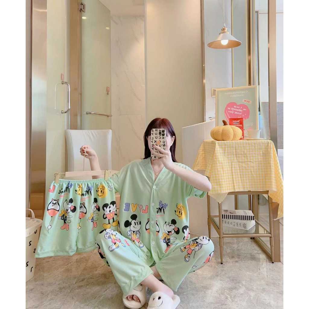 Baju Tidur / Piyama wanita set 3in1