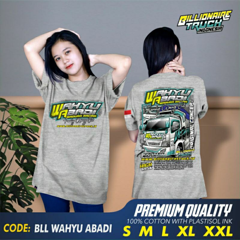 kaos truk wahyu abadi kaos bahan katun all size Billionaire truck Indonesia