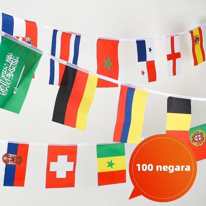 100 Bendera Negara Renceng Kecil Untuk Dekorasi Dan Edukatif Bendera Negara Dunia