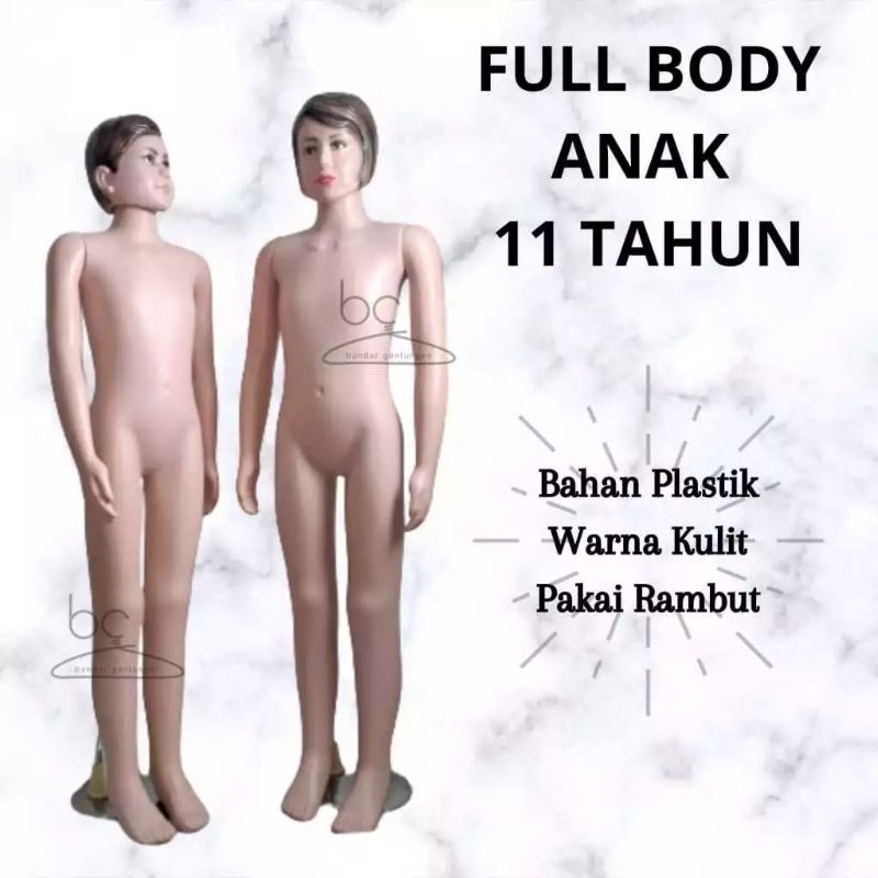 Patung Manekin Anak 11 Tahun / Manekin Full Body Plastik Anak Cewek Dan Cowok Sudah Ada Plat Besi Ny
