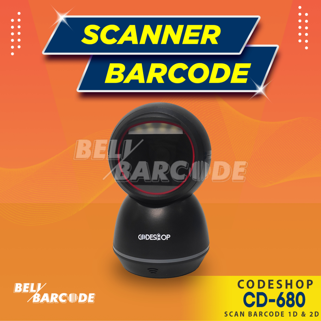 Omni Scanner Barcode CODESHOP CD 680 / CD680 1D & 2D (QR BARCODE) Garansi Original