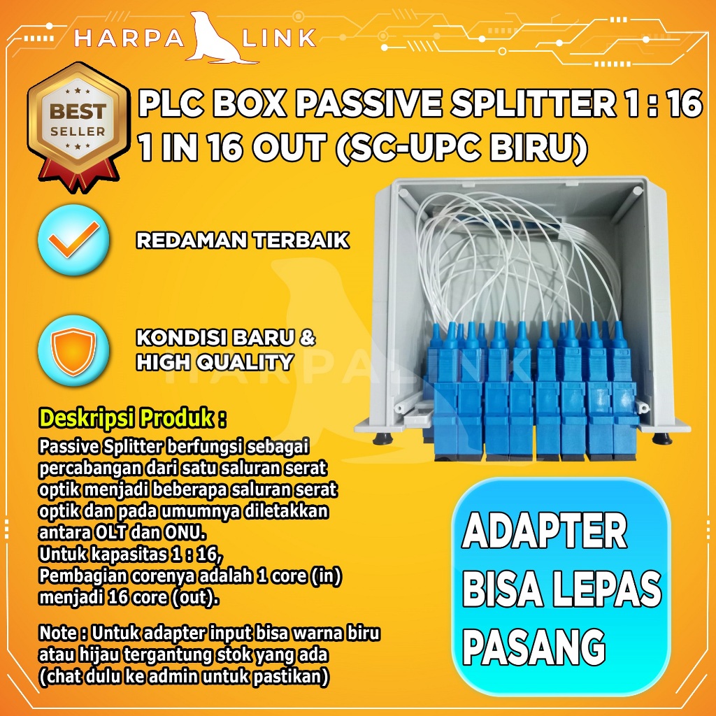 Passive Splitter Box 1:16 SC UPC PLC Box 1:16 SC UPC Fiber Optik Spliter Pasif Splitter Fiber Optic 