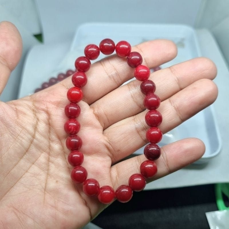 gelang ruby batu proses