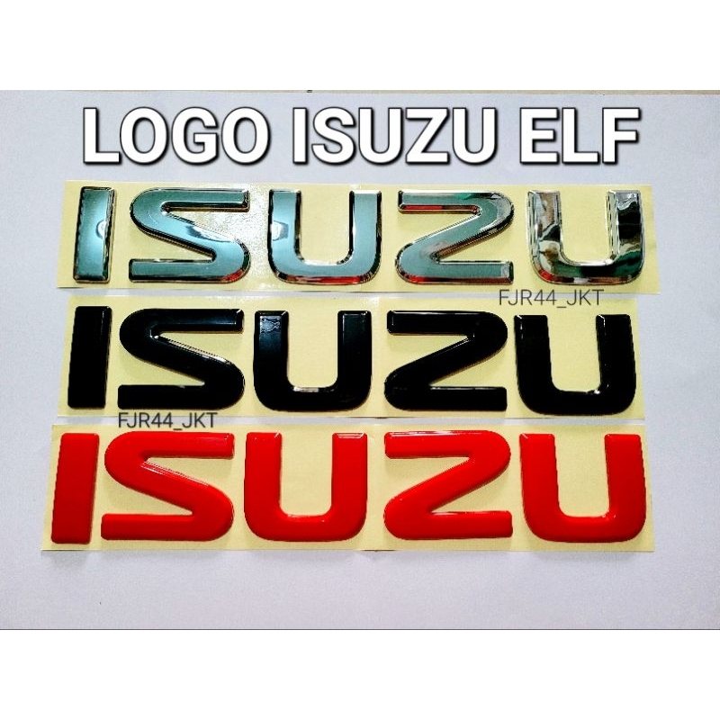 Emblem logo tulisan isuzu elf / emblem truk isuzu elf nkr nhr / emblem isuzu