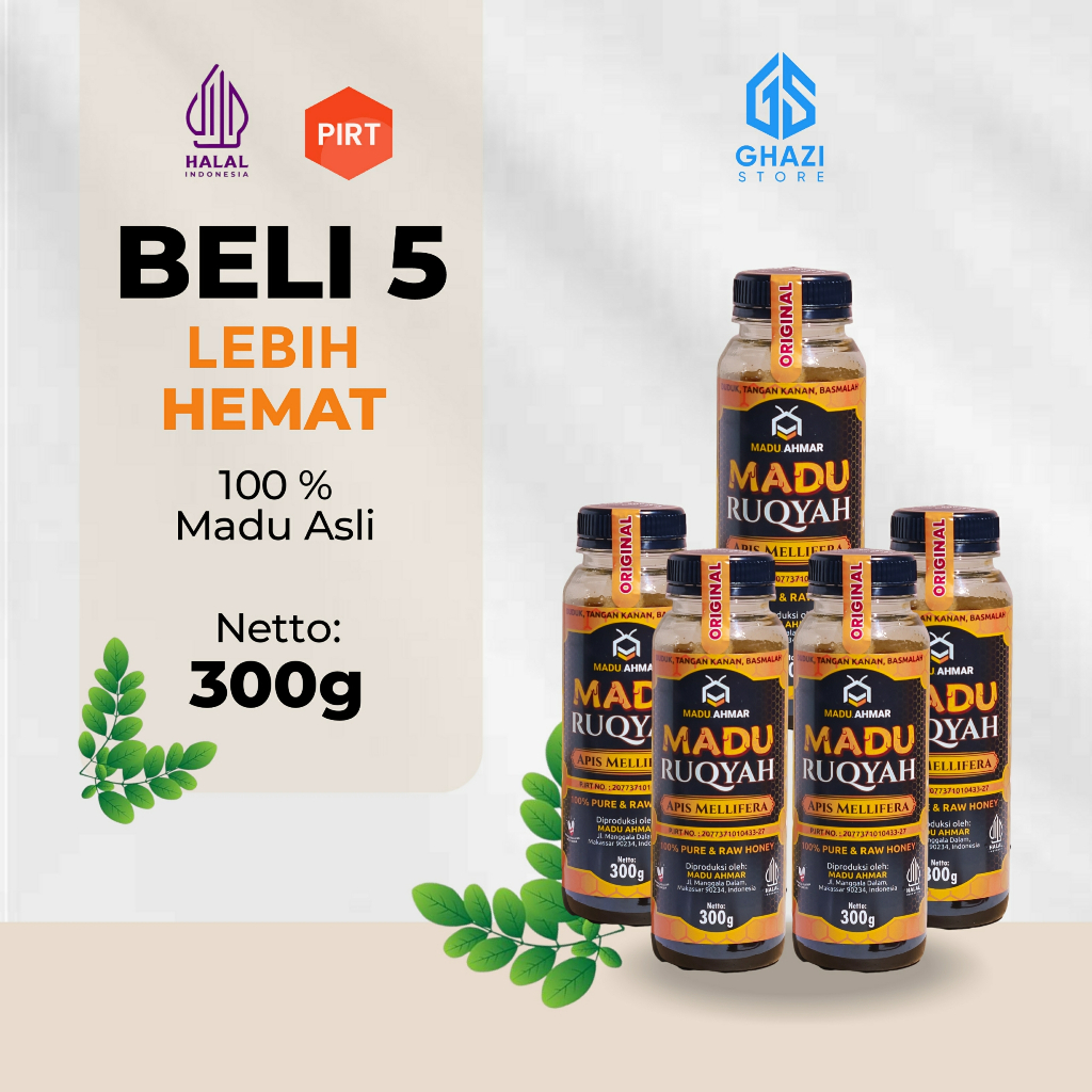 

Madu Ruqyah 300g Paket 5 Botol | Madu Asli