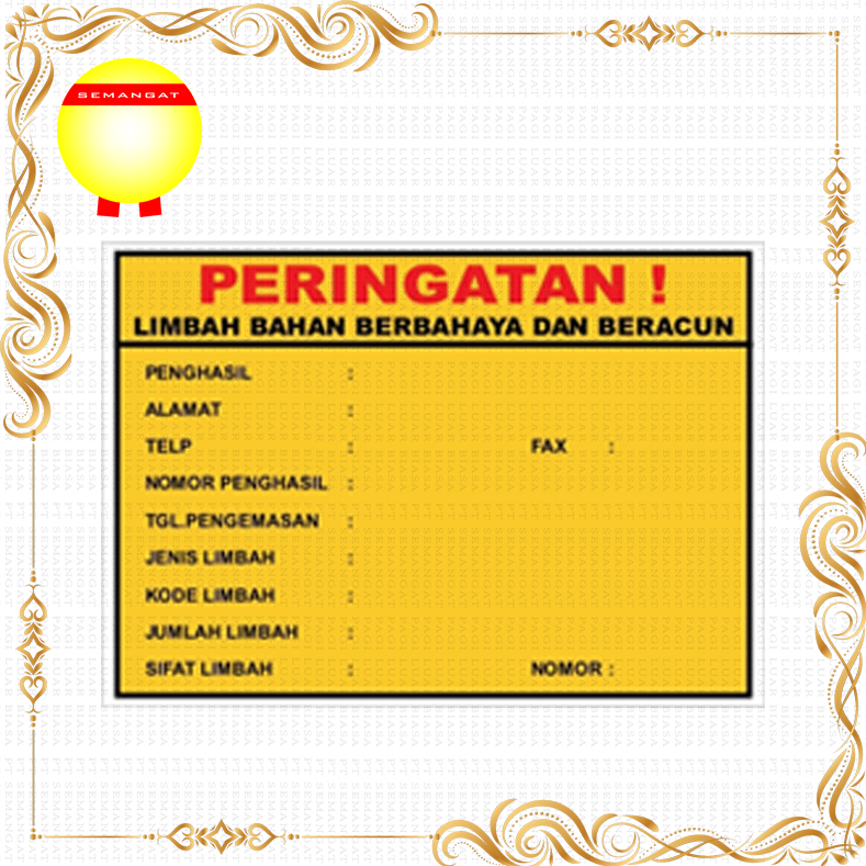 

Label Limbah B Tri (20 cm x 15 cm)