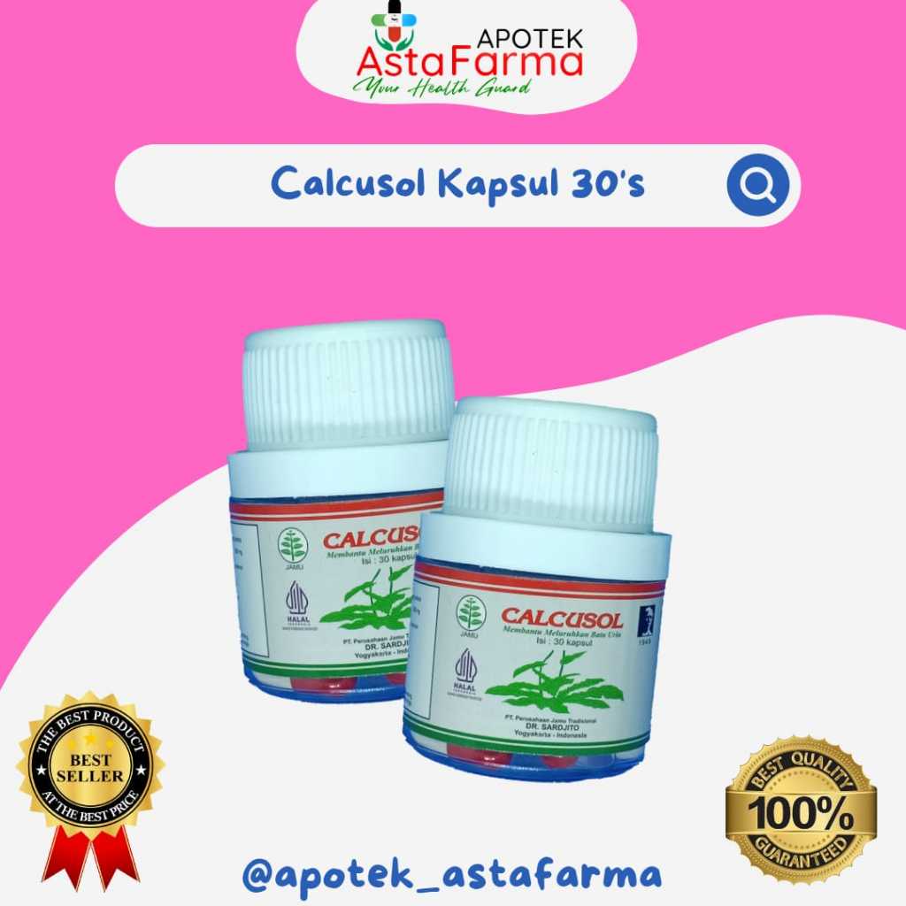 CALCUSOL 30kapsul MELURUHKAN BATU URIN DI GINJAL ORIGINAL