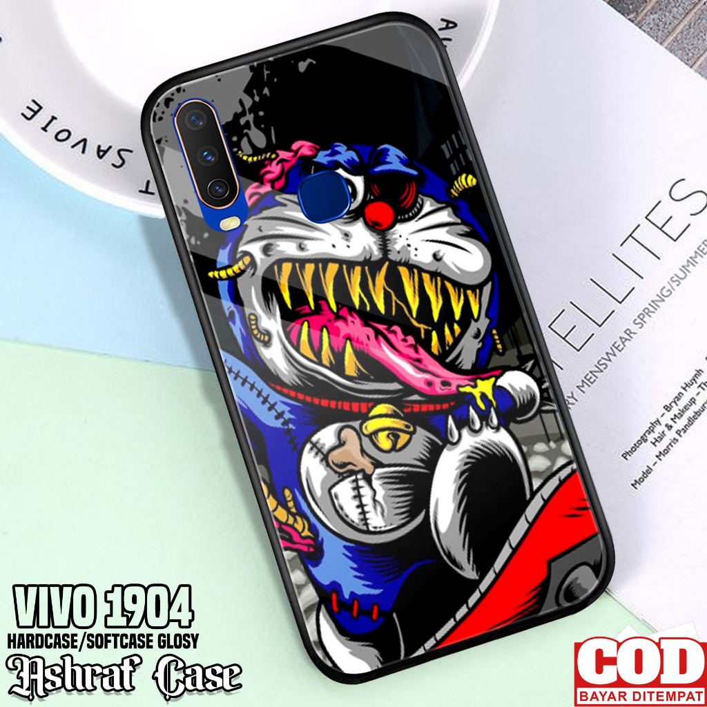 Case Vivo 1904 - Casing Vivo 1904 ( MASK ) Silikon Hp Vivo 1904 - Softcase Glass Kaca - Kondom Hp - 