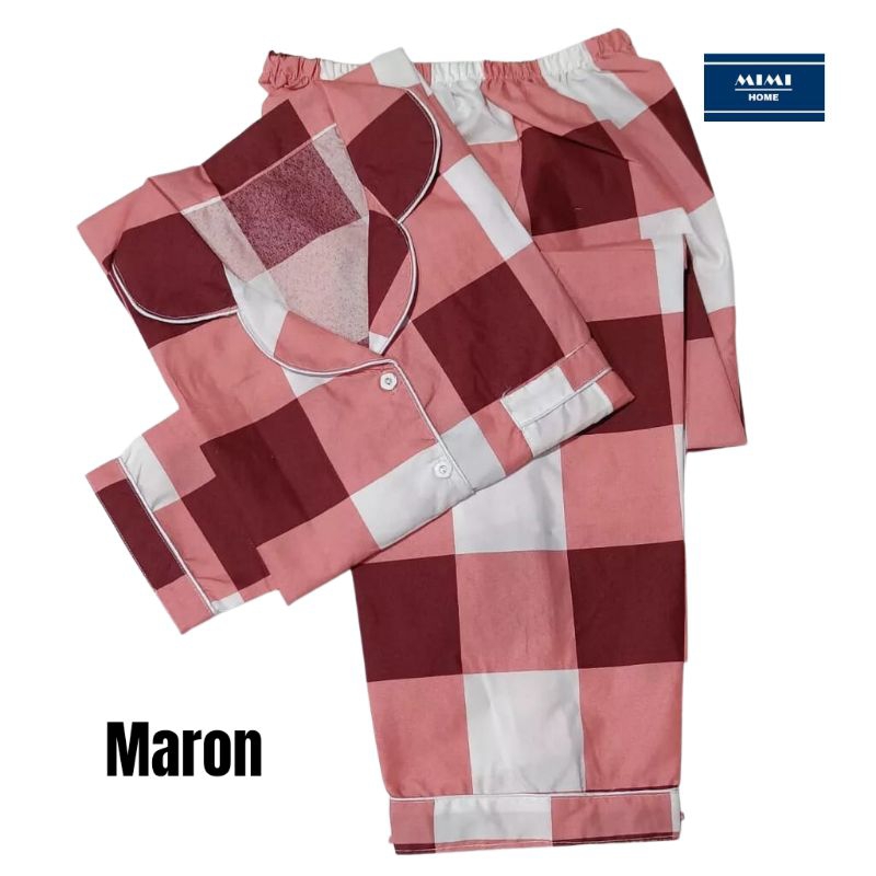 Baju Tidur Kotak Kotak Piyama Dewasa - Lengan Panjang