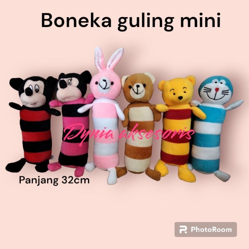 Boneka GULING MINI KARAKTER MURAH micky mouse bear poo doraemon mainan boneka dakron kecil goling te