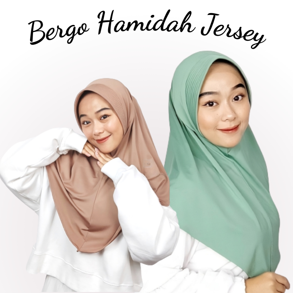 Hijab Sport Ped Tebal Bergo Hamidah Jersey Menutup Dada / Jilbab Olahraga Menutup Dada