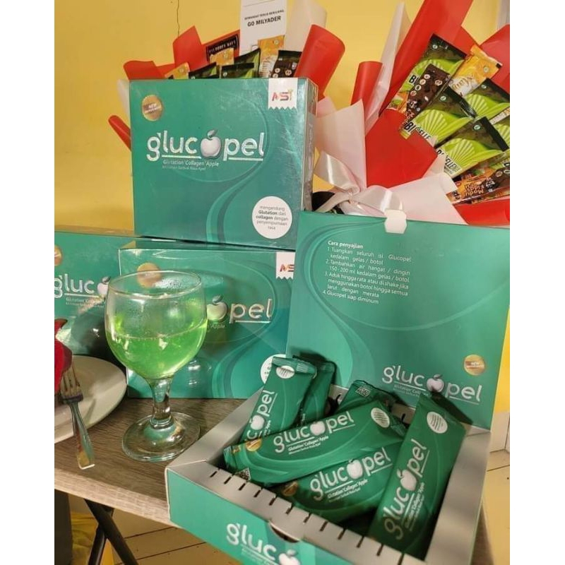 (BISA COD) GLUCOPEL MSI MINUMAN COLLAGEN PENCERAH KULIT 1 BOX