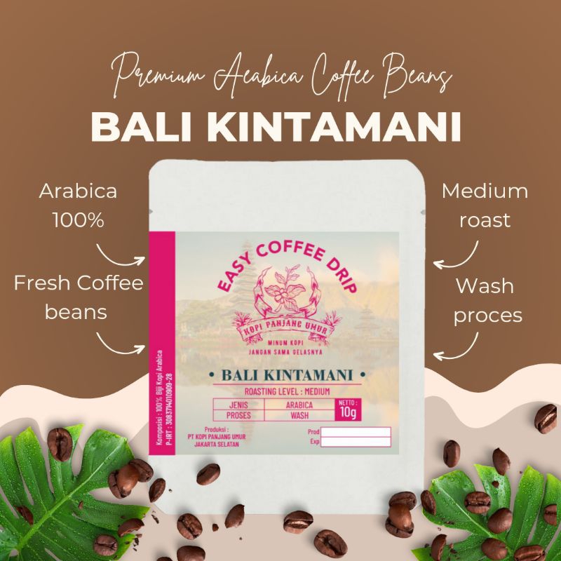 

Bali Kintamani Kopi Arabika Bali Kintamani Premium Coffee Drip 10g By. Kopi Panjang Umur.