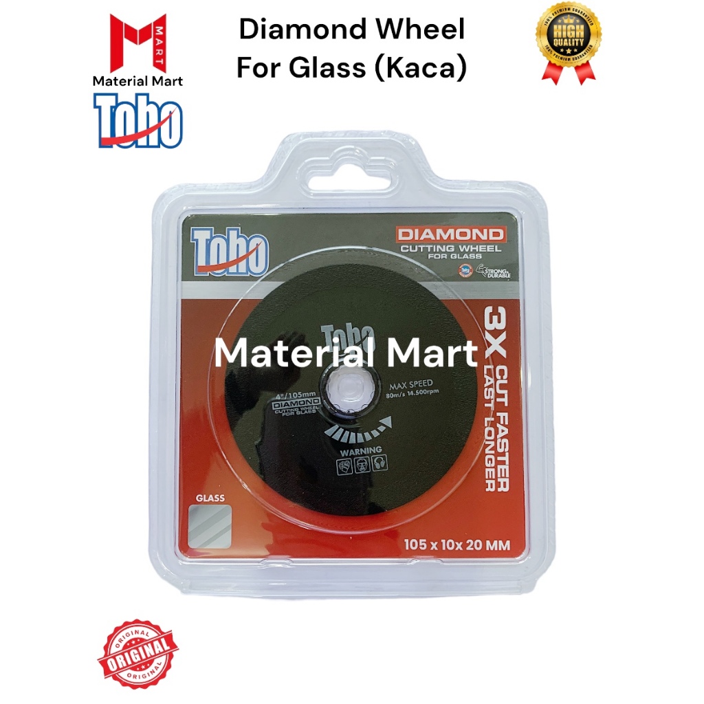 Diamond Wheel Glass Toho 4" | Diamond Wheel Toho Glass | Mata Potong Kaca