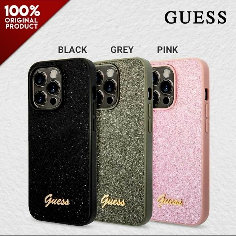 Case Iphone 14 Plus / Pro / Pro Max - Guess GLT Flakes Script