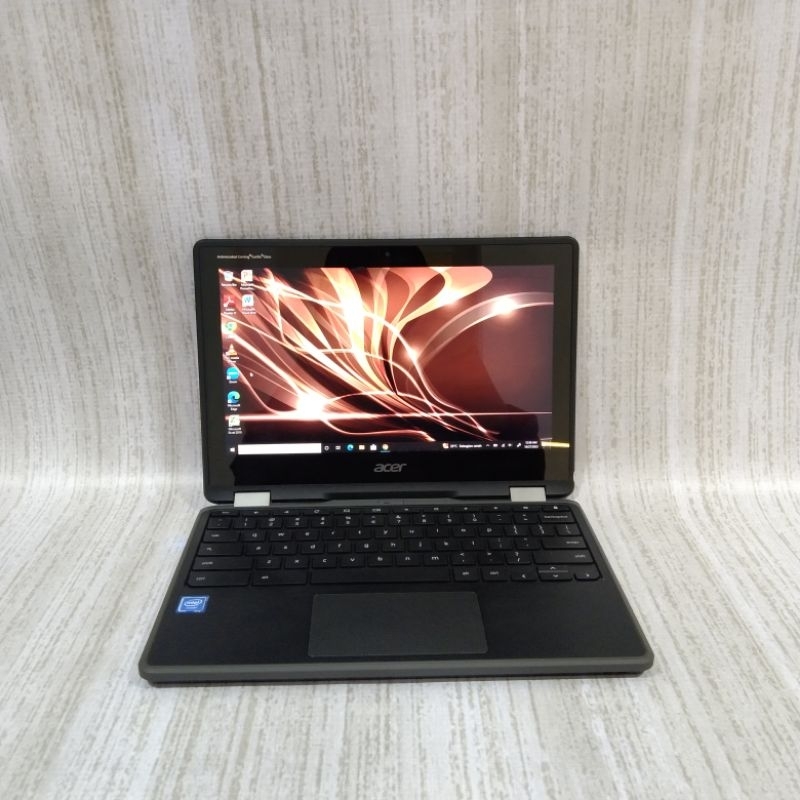 Laptop Acer R751 Intel N3450 RAM 4 GB Storage 128GB + 32 GB SSD Touchscreen Flip Dual-Like New Siap 