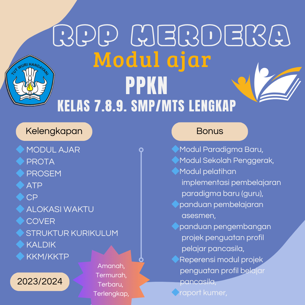 

MODUL AJAR PKN KELAS 7,8,9 SMP/MTS KURIKULUM MERDEKA LENGKAP