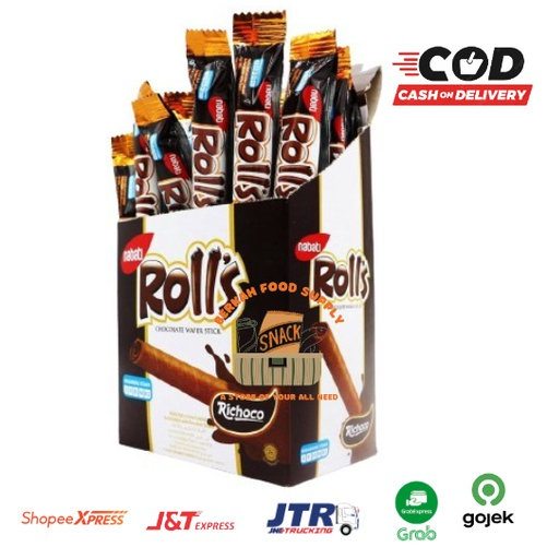 

Grosir ( BERKAH ) Nabati ROLLS Box 20 pcs x 8 gr Roll’s Cheese Chocolate Richeese Coklat Keju Snack Cemilan Anak