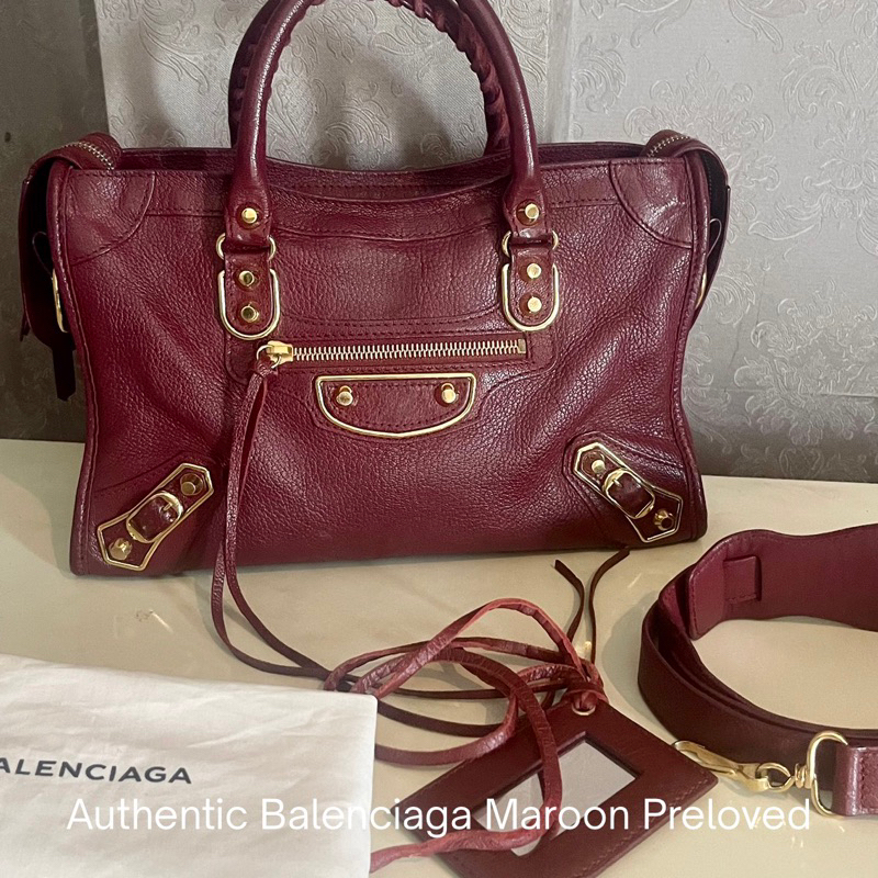 Authentic Balenciaga Small Edge Maroon SOLD