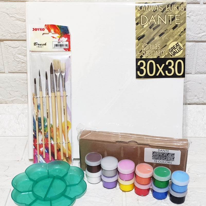 

Produk Keren PAKET MELUKIS SET Kanvas 30x30 Kuas Palet
