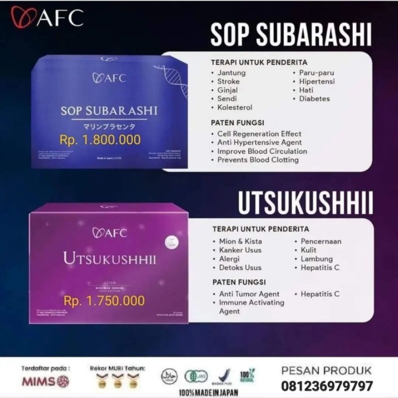 SUBARASHI, UTSUKUSHI GOLD, HIKARI / AFC PRODUK