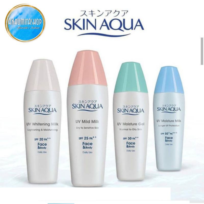 SKIN AQUA Sunscreen UV Moisture Gel Milk Mild Whitening Blue Green Pink White UVA UVB Sunblock Pelin