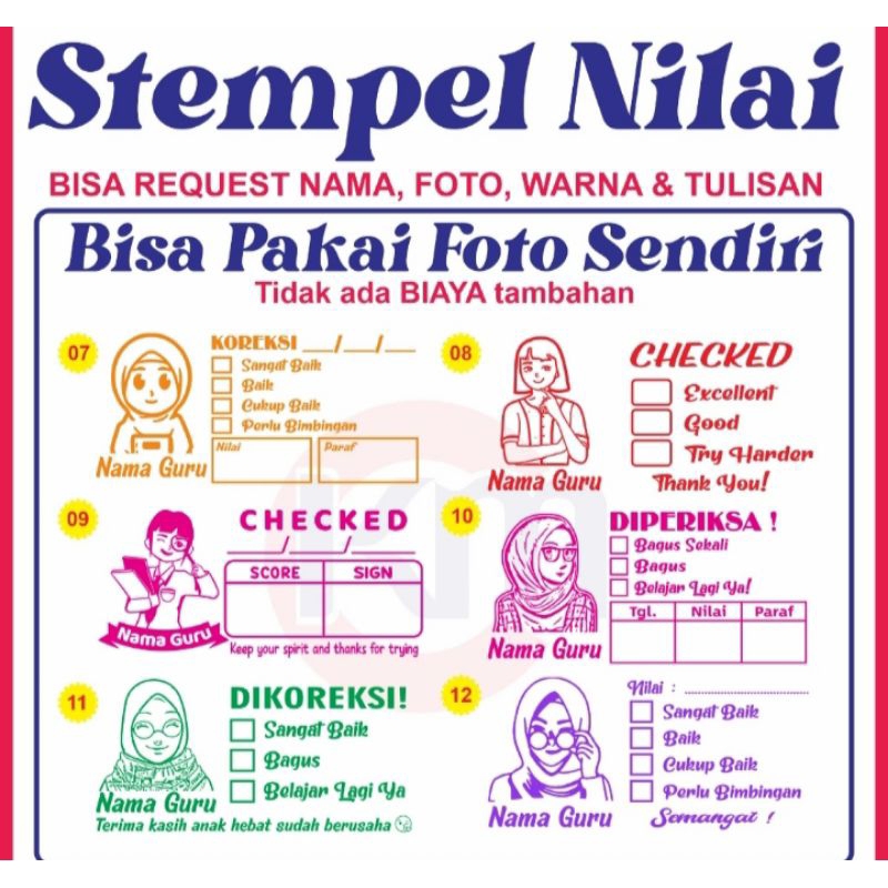 

STEMPEL PENILAIAN GURU VIRALL!!!Ukuran Standar!!!Free Desain,Berkualitas n Cepat!!!