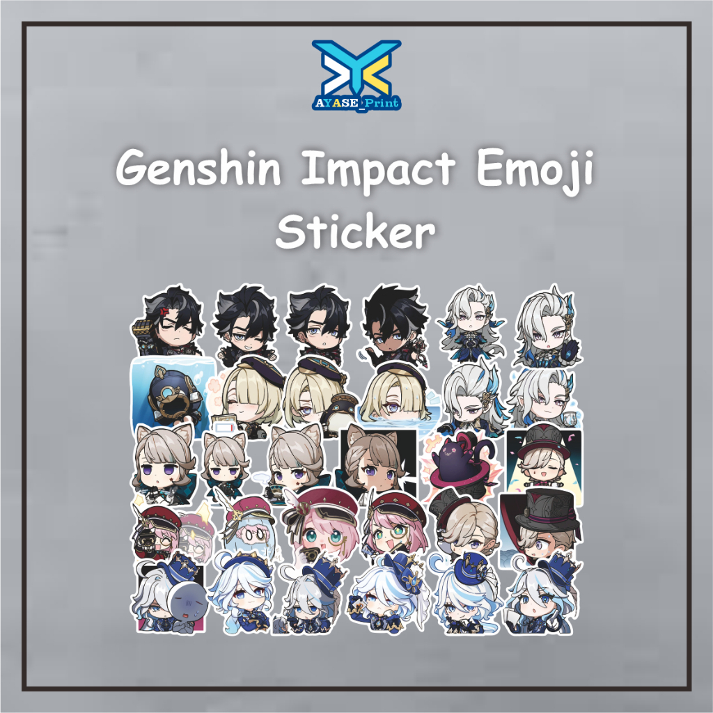 Sticker Genshin Impact Emoji Sticker Vinyl | Stiker Set Genshin Fountaine Character